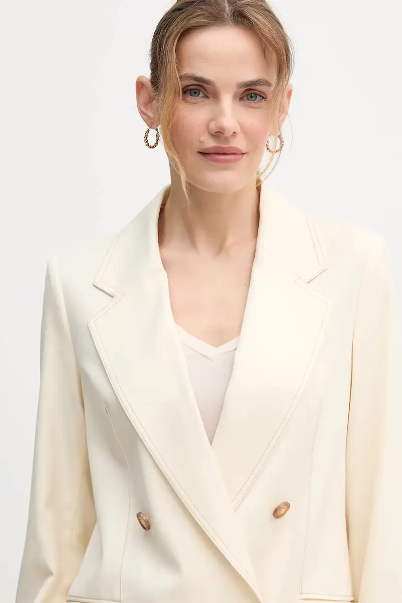 blazer con aggiunta di lana colore beige 2YVXDW03A miniatura 4