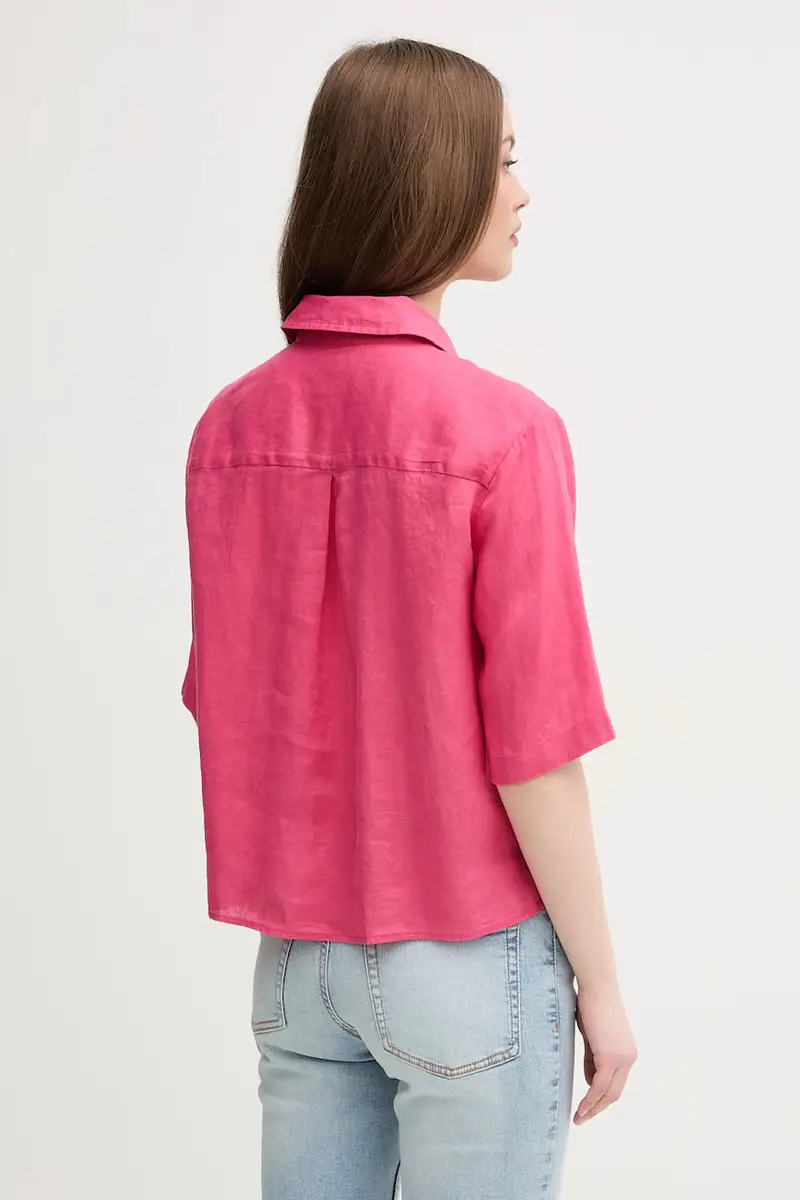 camicia di lino colore marrone Rosa miniatura 3