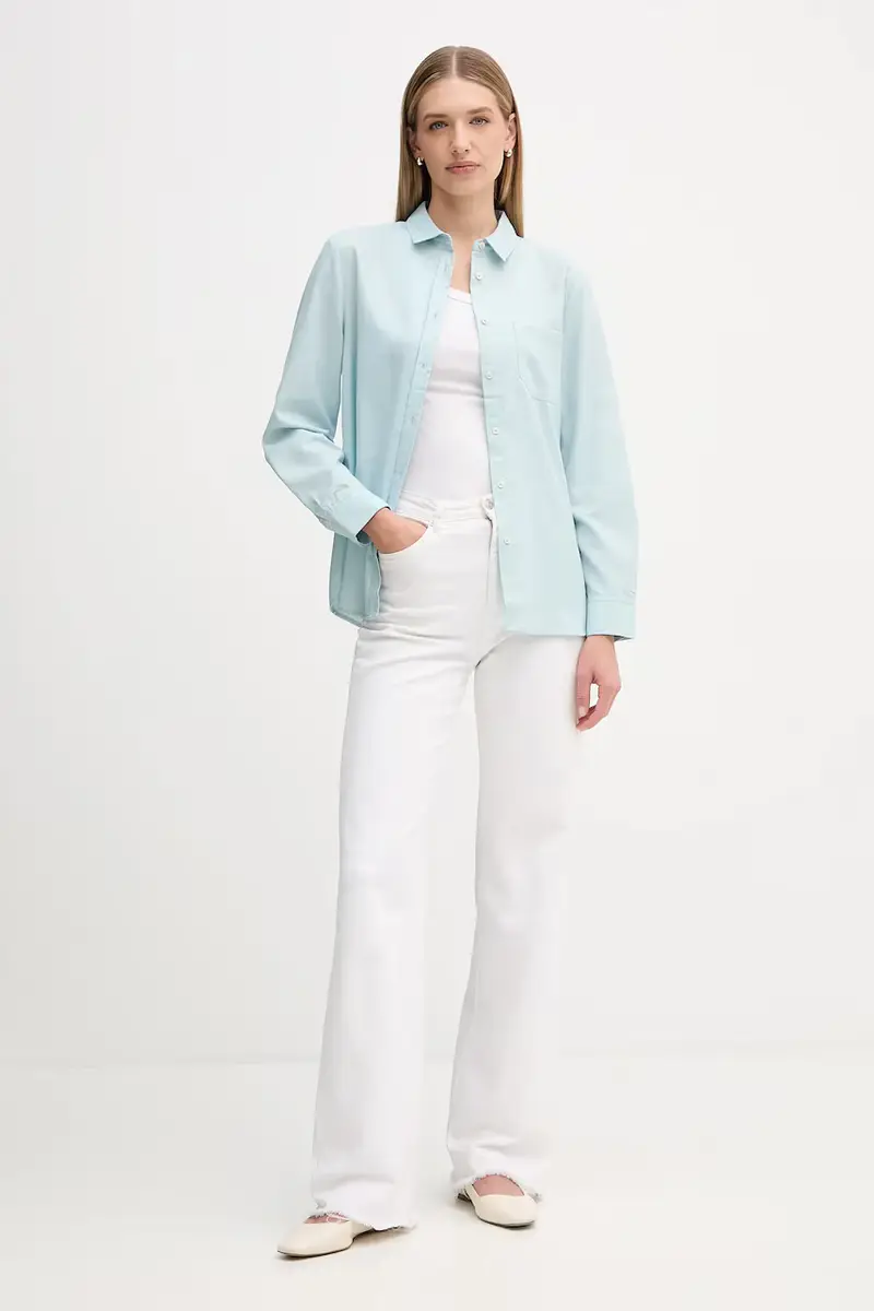 camicia donna colore blu 56D8DQ0CG miniatura 2