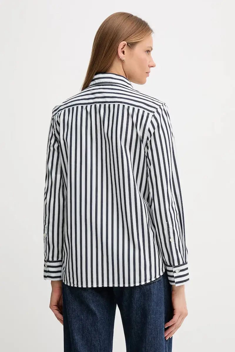 camicia in cotone donna colore bianco 59T7DQ0BH Blu navy miniatura 3