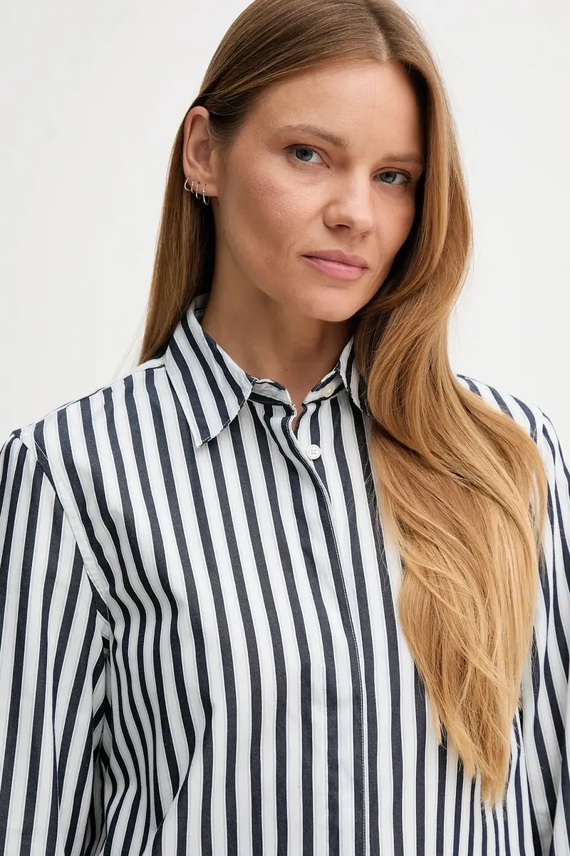 camicia in cotone donna colore bianco 59T7DQ0BH Blu navy miniatura 4