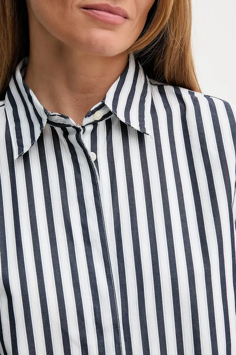 camicia in cotone donna colore bianco 59T7DQ0BH Blu navy miniatura 5