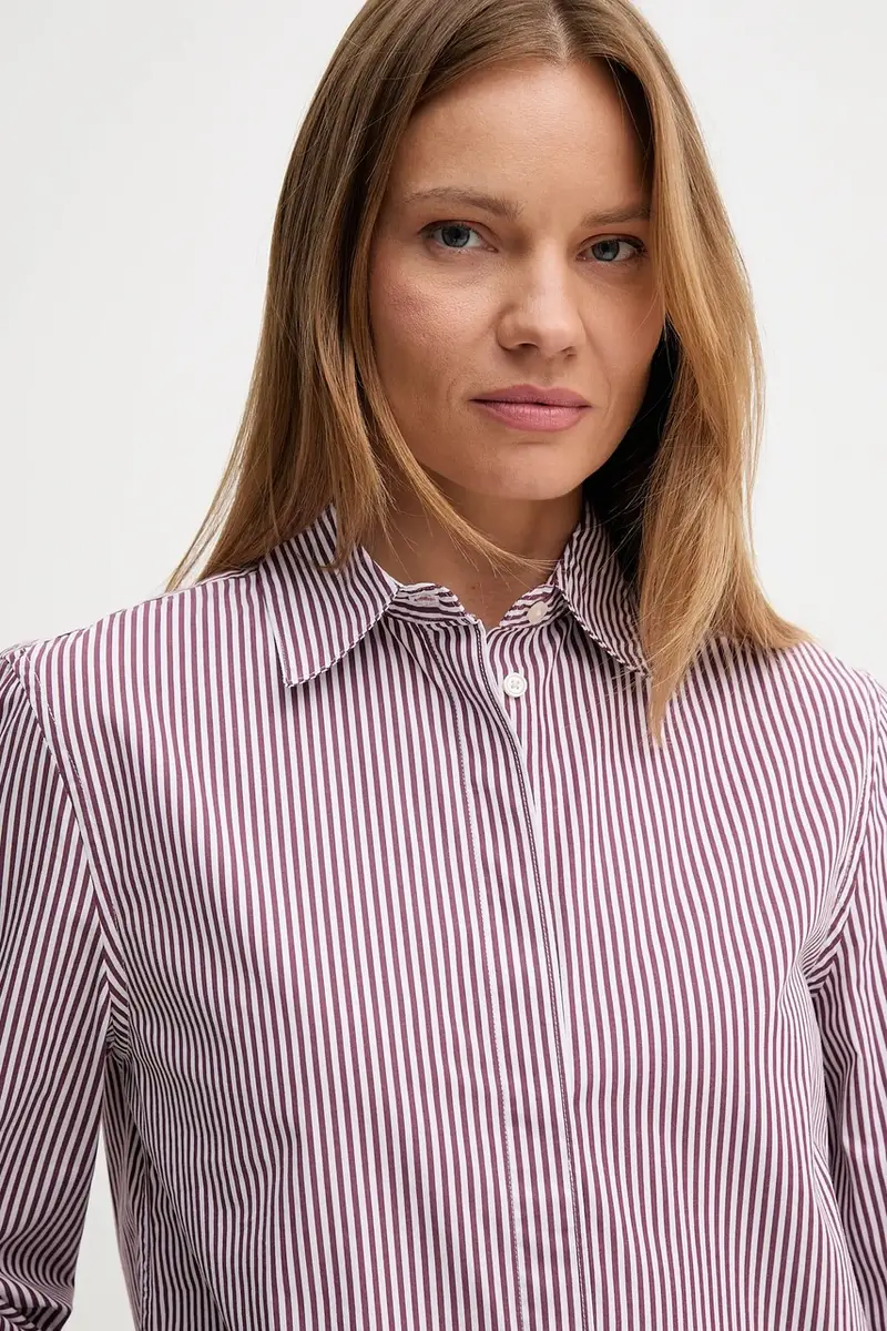 camicia in cotone donna colore bianco 59T7DQ0BH Granata miniatura 4