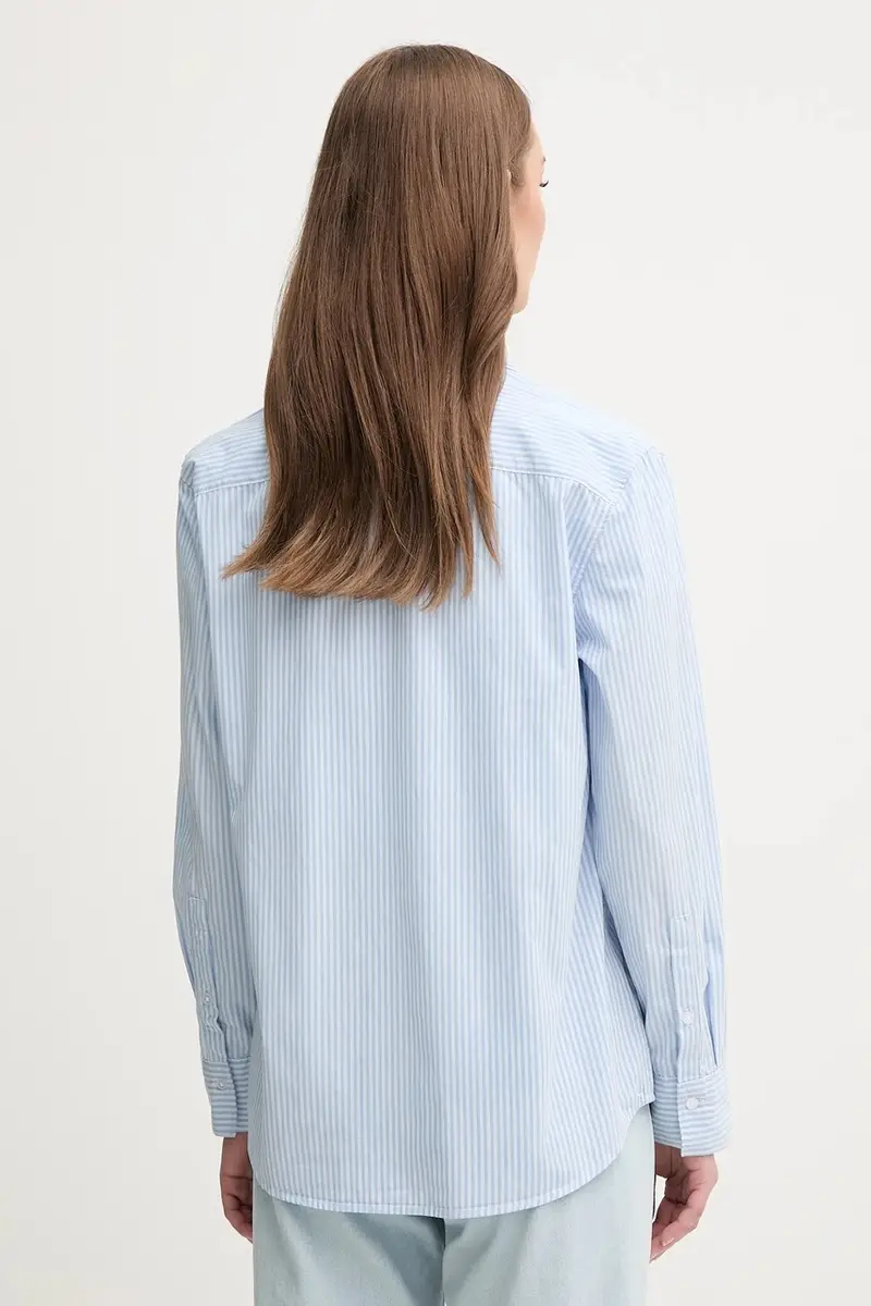 camicia in cotone donna colore blu 59T7DQ0BH miniatura 3