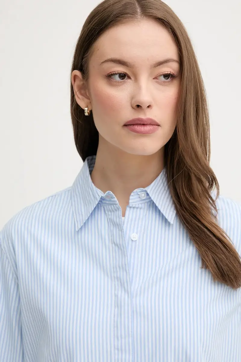 camicia in cotone donna colore blu 59T7DQ0BH miniatura 4