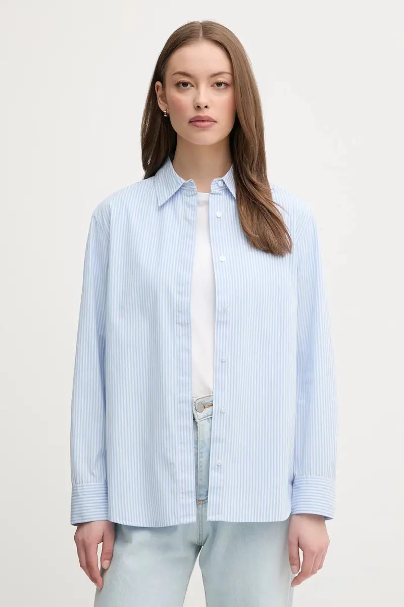 camicia in cotone donna colore blu 59T7DQ0BH