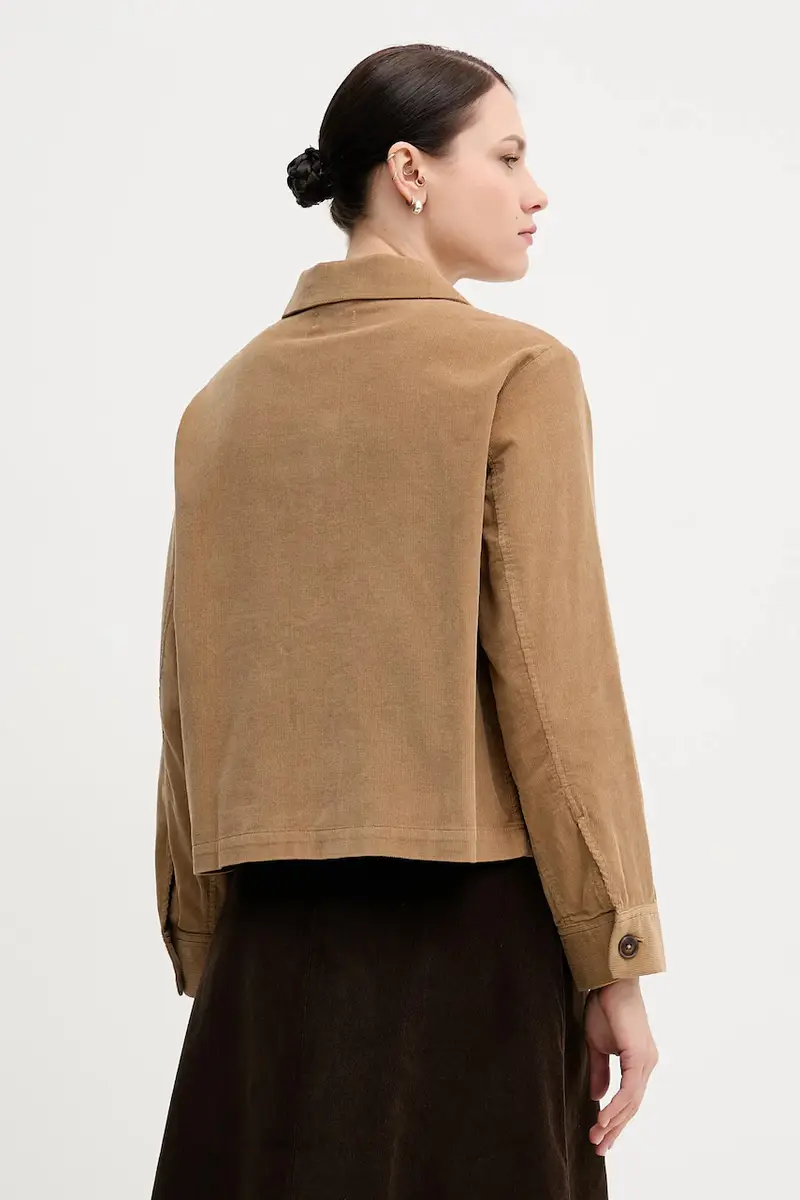 camicia in velluto a coste colore marrone 294BDN091 miniatura 3