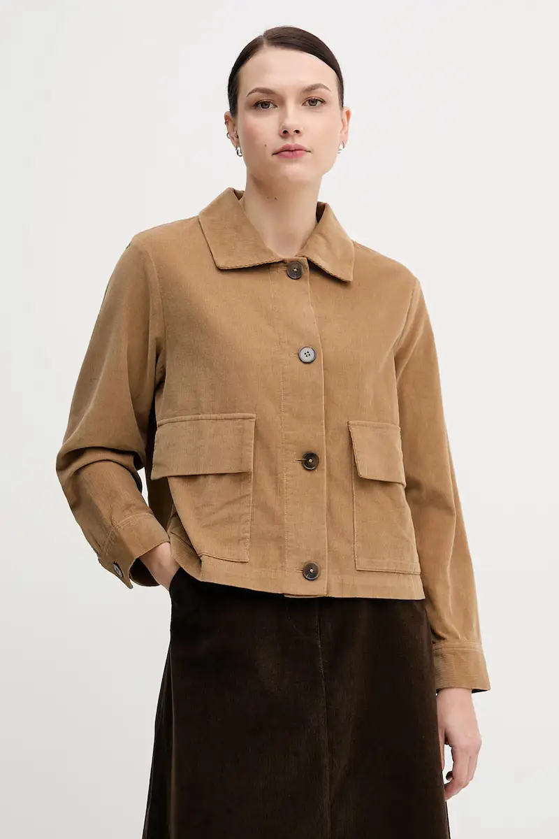 camicia in velluto a coste colore marrone 294BDN091