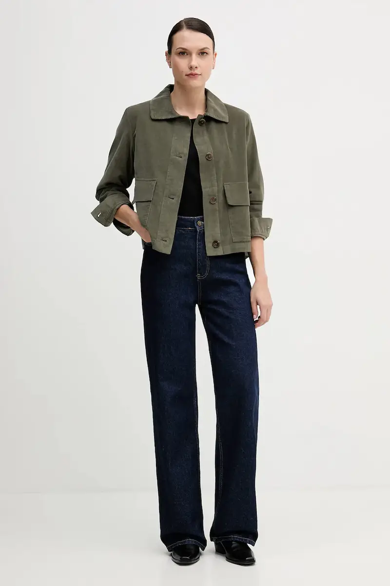 camicia in velluto a coste colore verde 294BDN091 miniatura 2