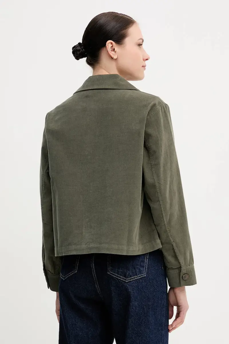 camicia in velluto a coste colore verde 294BDN091 miniatura 3