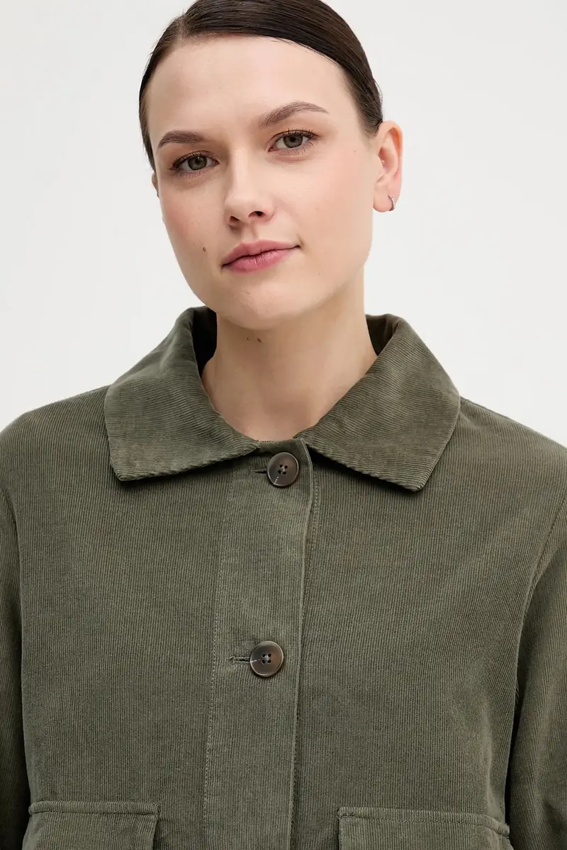 camicia in velluto a coste colore verde 294BDN091 miniatura 4