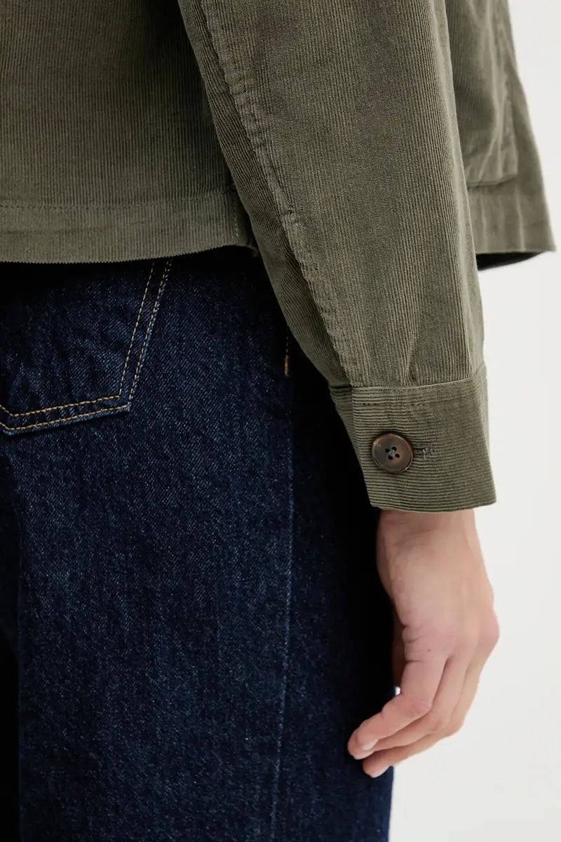 camicia in velluto a coste colore verde 294BDN091 miniatura 5