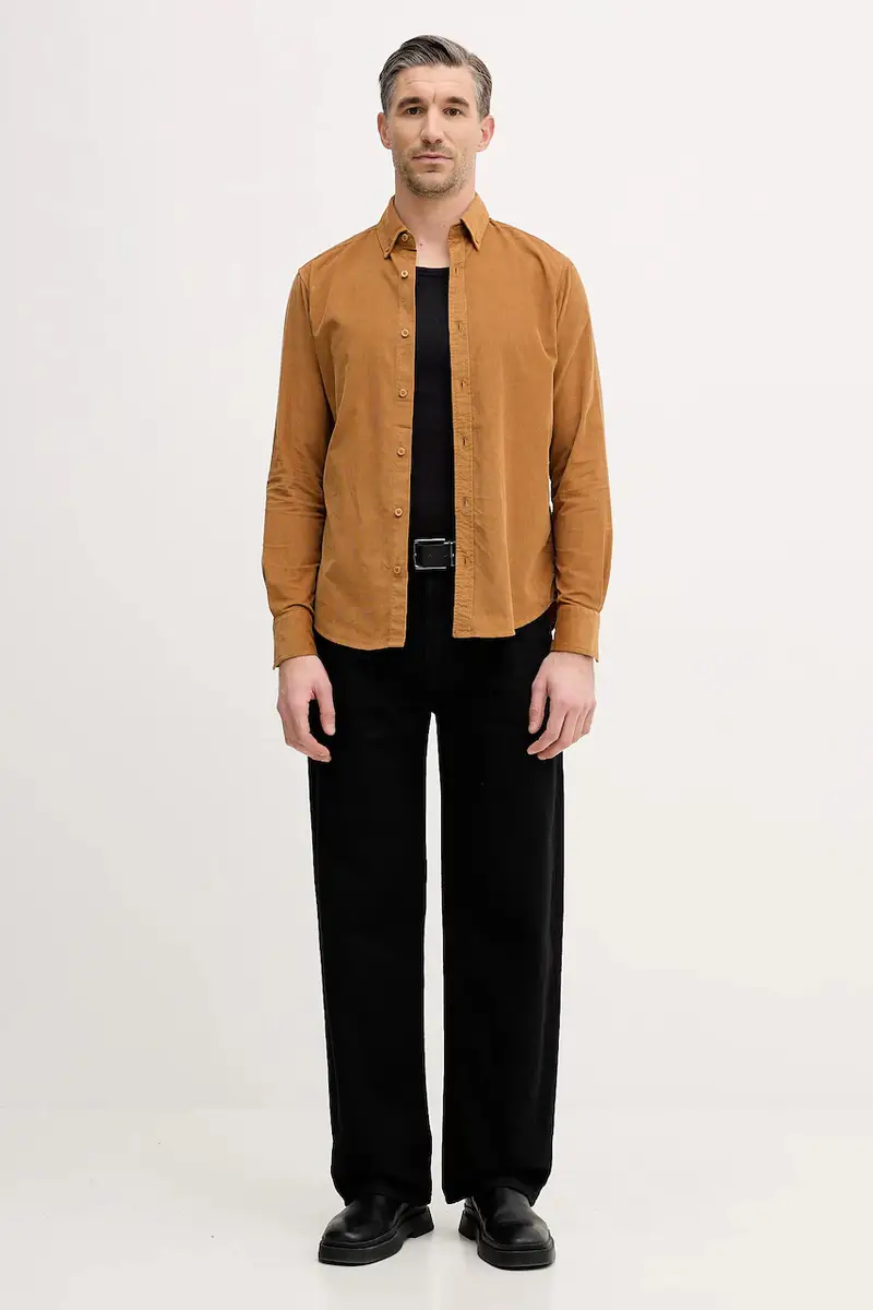 camicia in velluto a coste Marrone miniatura 2