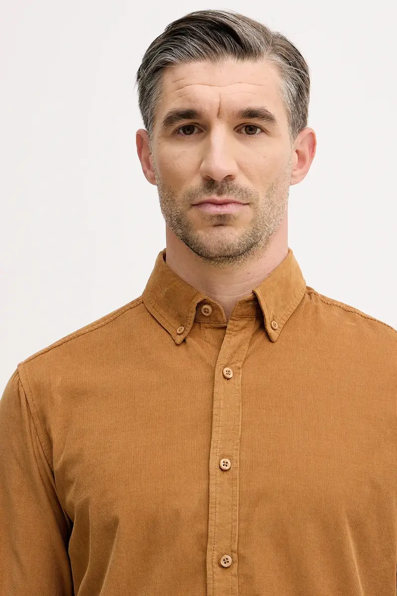 camicia in velluto a coste Marrone miniatura 4