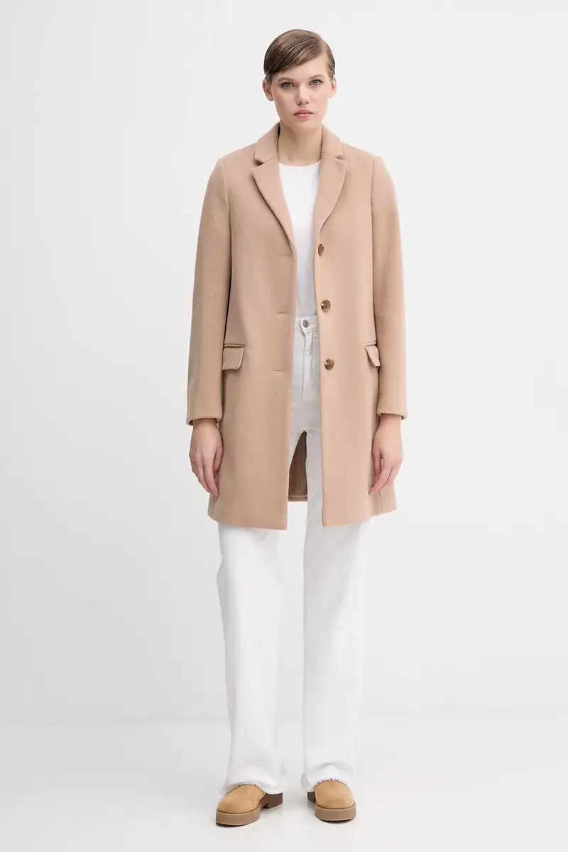 cappotto con lana colore beige 2V0PDN062 miniatura 2