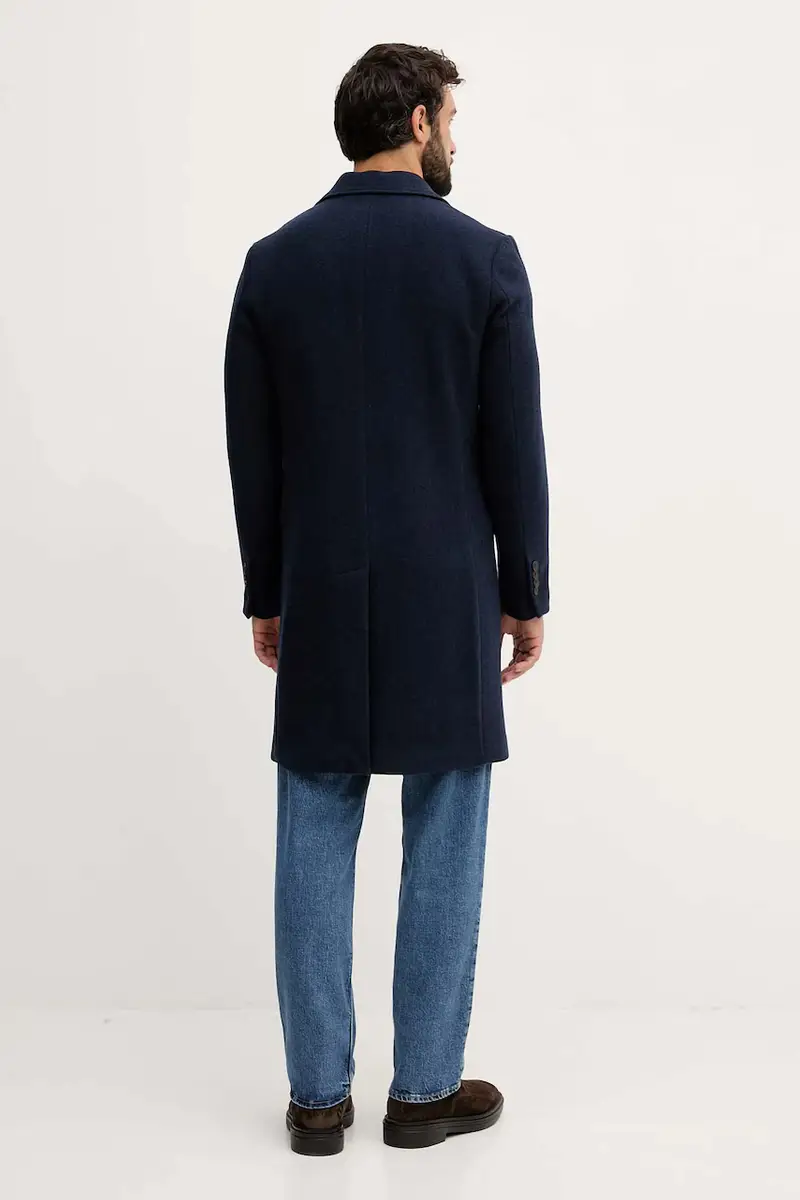 cappotto con lana colore blu 2X59UN05M miniatura 3