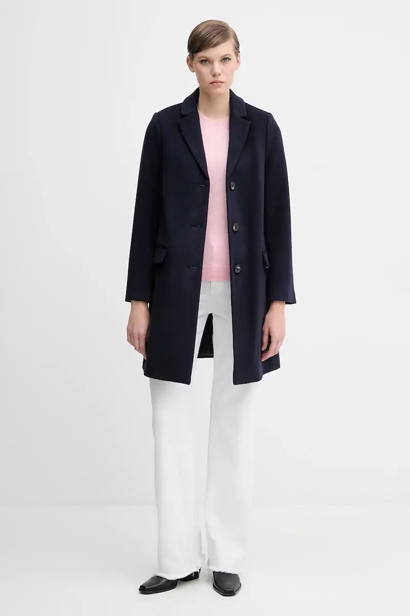 cappotto con lana colore blu navy 2V0PDN062 miniatura 2