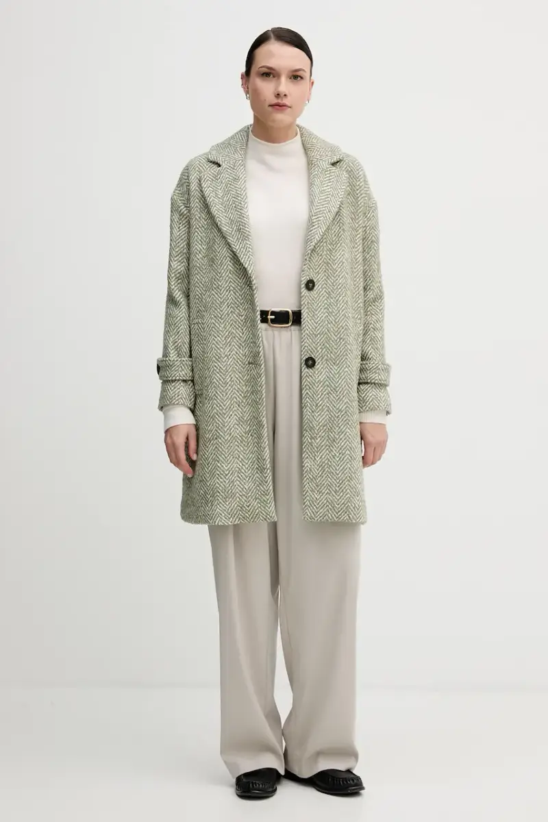 cappotto con lana colore verde 2M9SDN08T miniatura 2