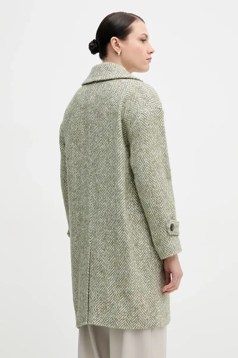 cappotto con lana colore verde 2M9SDN08T miniatura 3