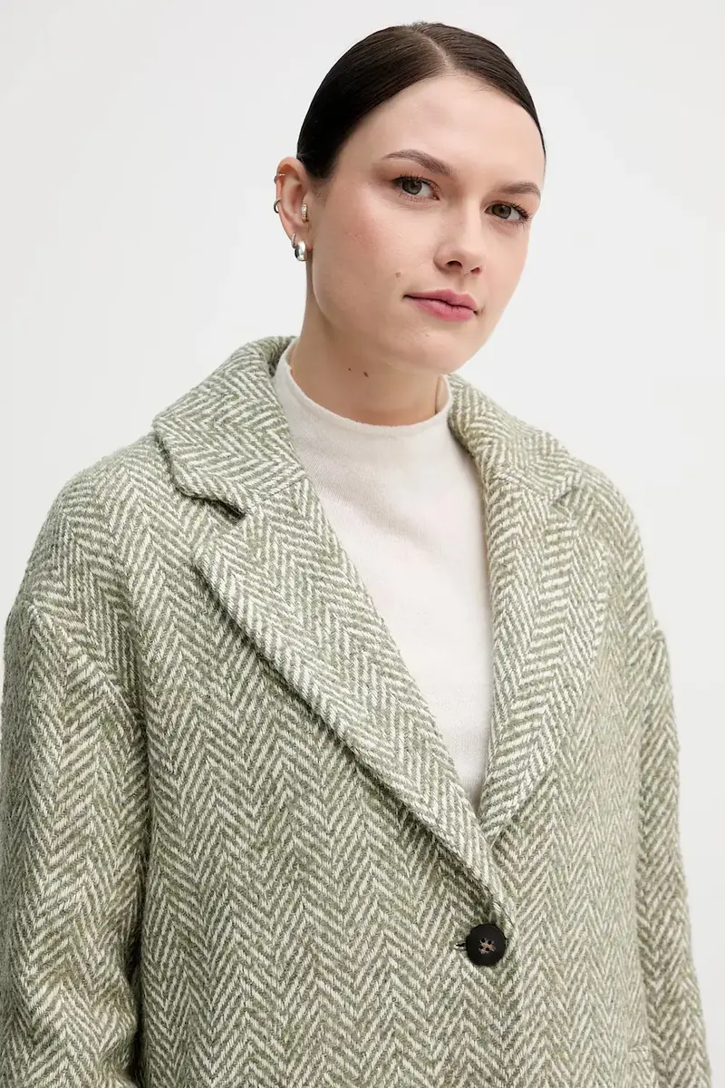 cappotto con lana colore verde 2M9SDN08T miniatura 4