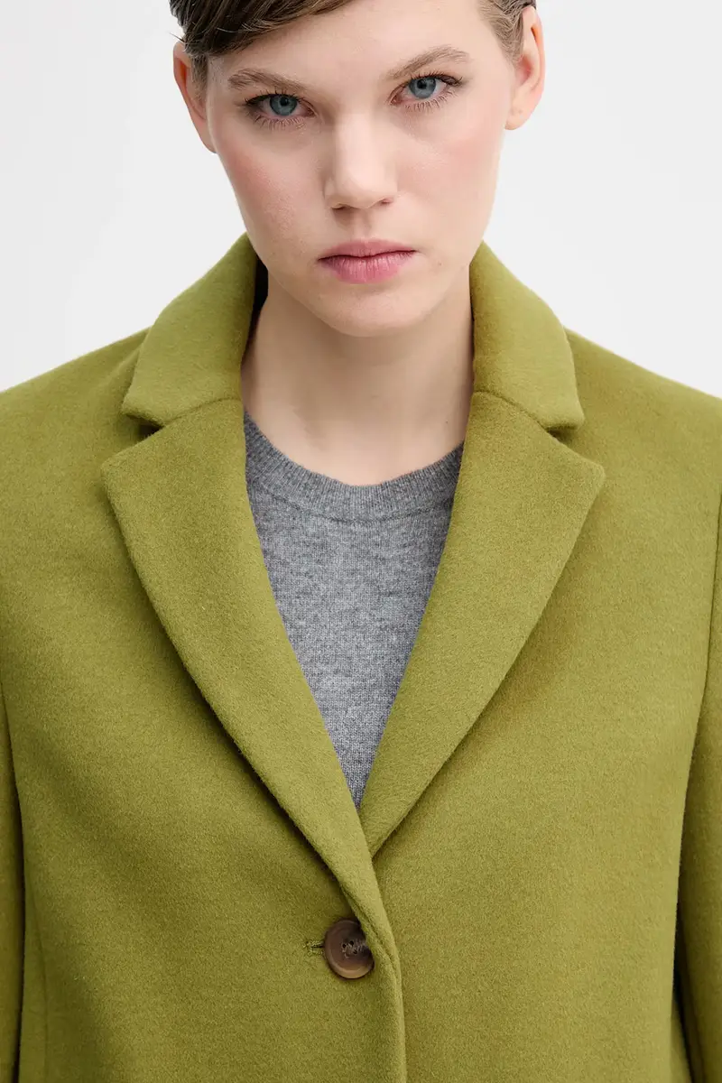 cappotto con lana colore verde 2V0PDN062 miniatura 4