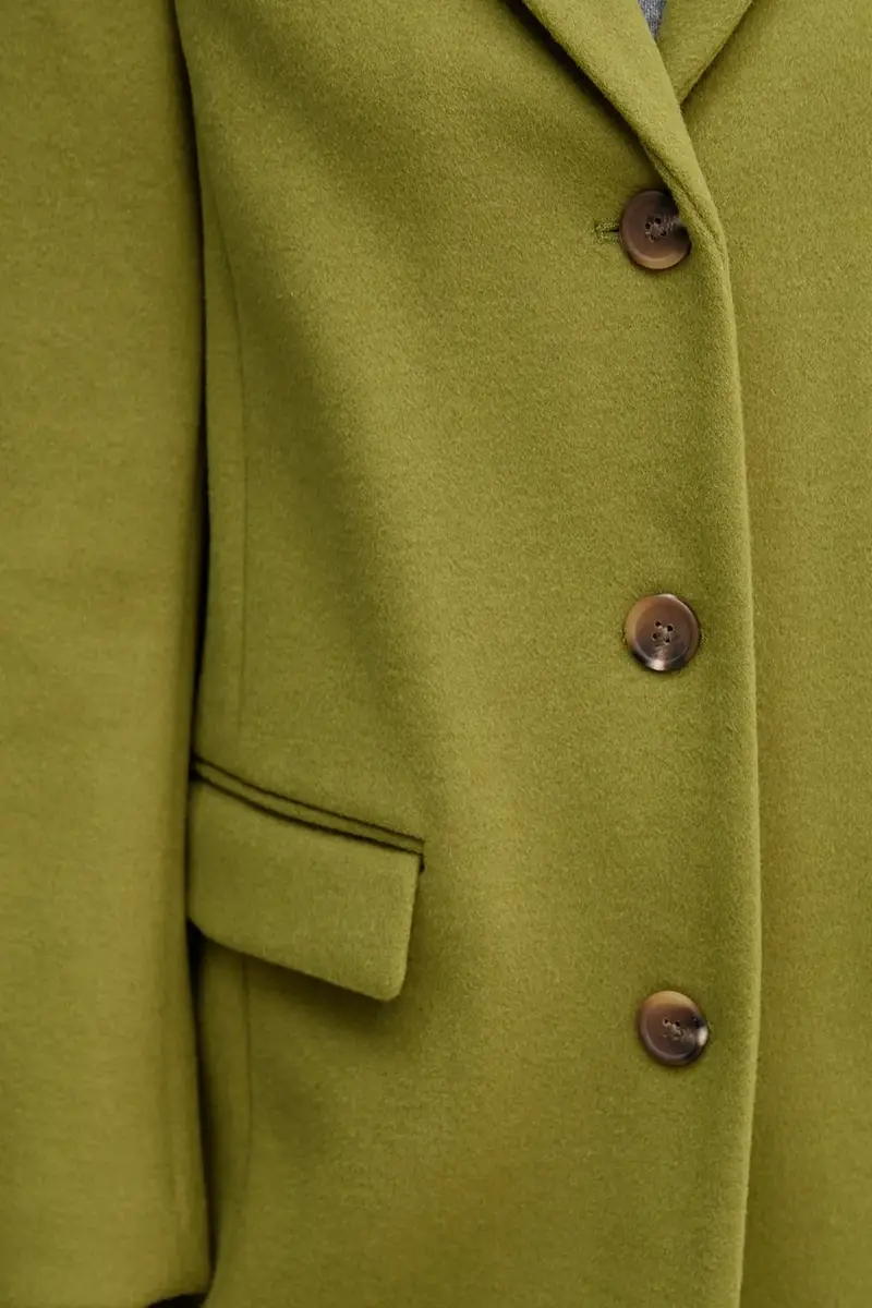 cappotto con lana colore verde 2V0PDN062 miniatura 5