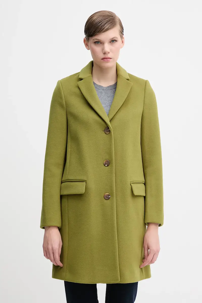 cappotto con lana colore verde 2V0PDN062