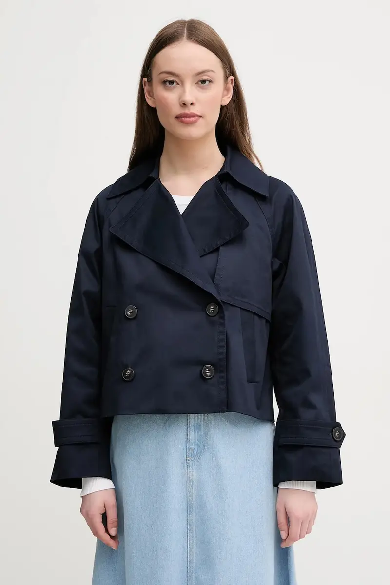 cappotto in cotone donna colore blu navy 2RGCDW034