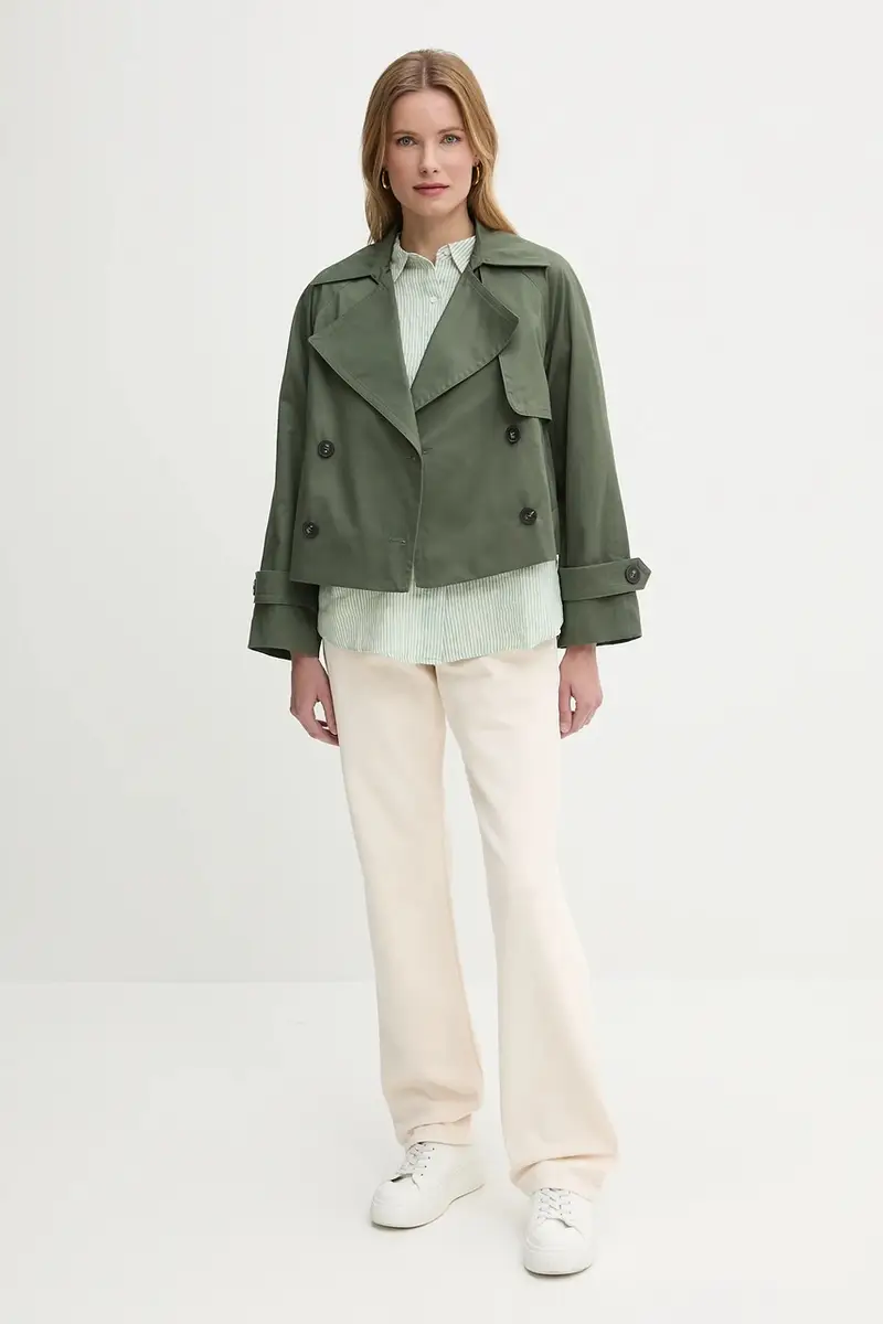 cappotto in cotone donna colore verde 2RGCDW034 miniatura 2