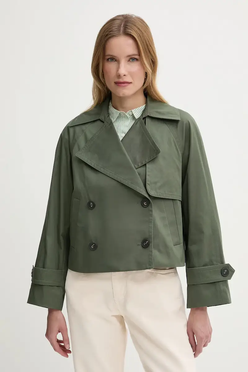 cappotto in cotone donna colore verde 2RGCDW034