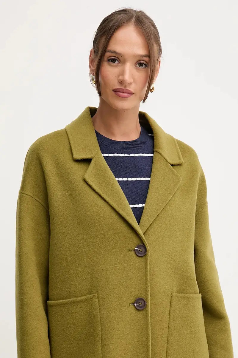cappotto in lana colore verde 28F7DN082 miniatura 4