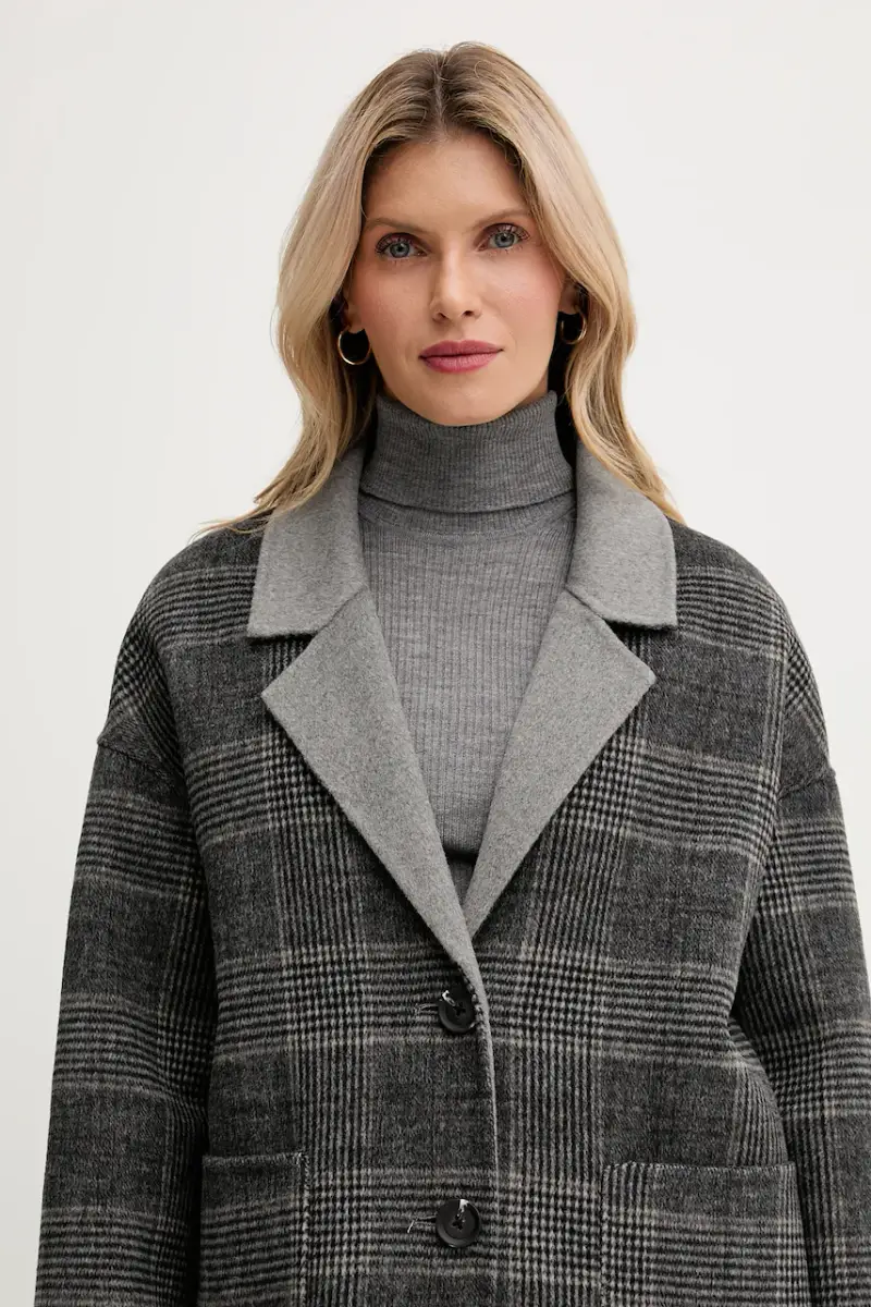 cappotto reversibile con lana colore grigio 23AEDN081 miniatura 2