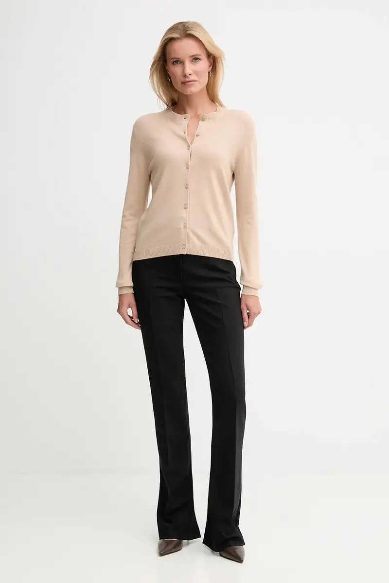 cardigan con lana colore beige 102HD502B miniatura 2