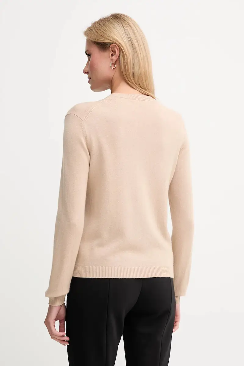 cardigan con lana colore beige 102HD502B miniatura 3