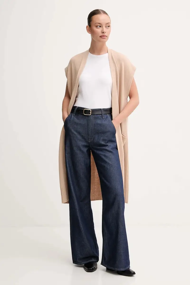 cardigan con lana colore beige 122HD6051 miniatura 2