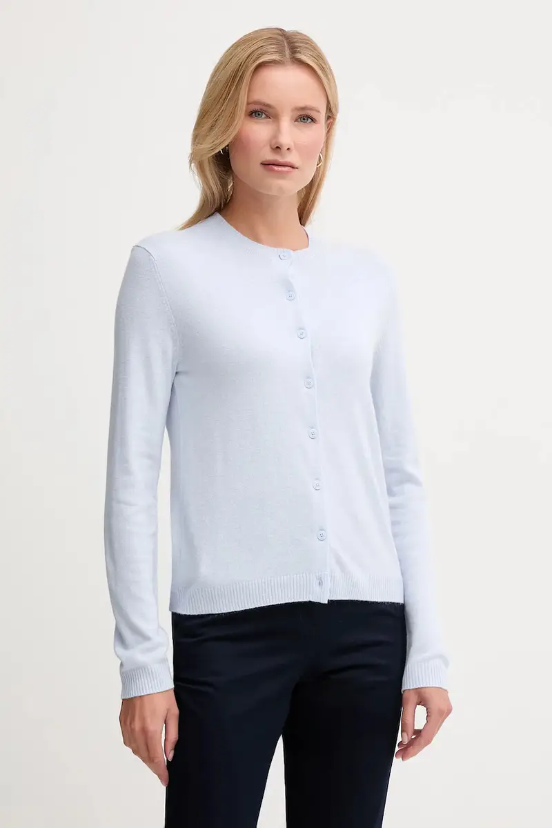 cardigan con lana colore blu 102HD502B