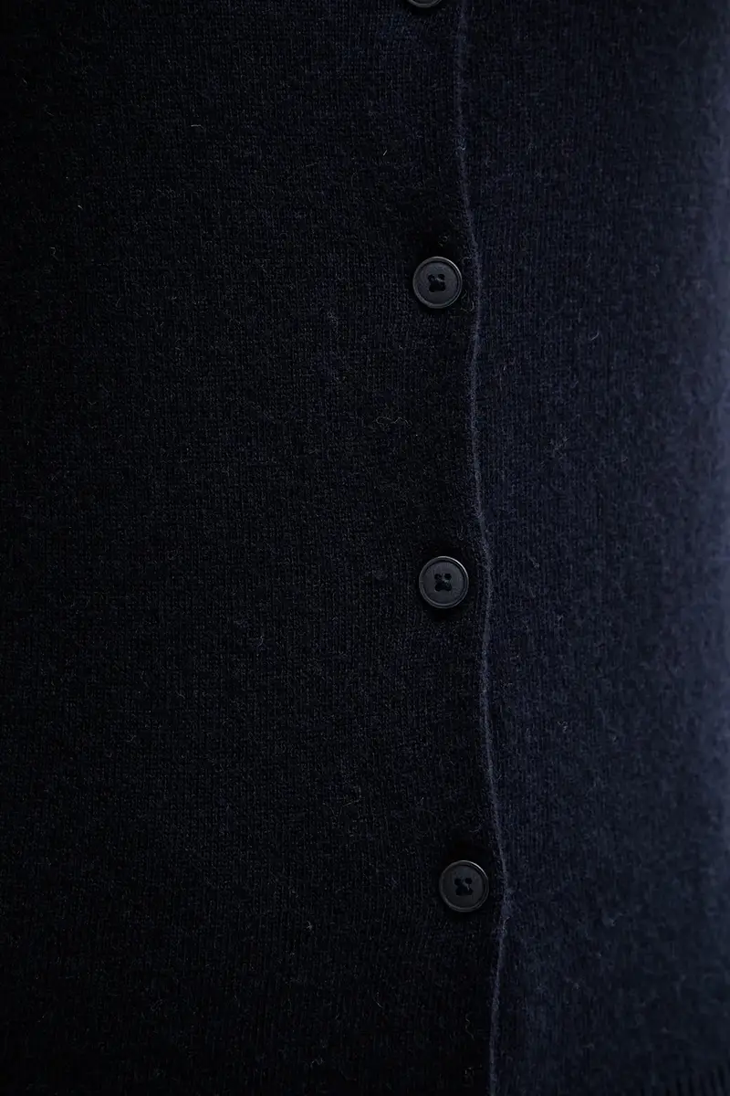 cardigan con lana colore blu navy 102HD502B miniatura 5