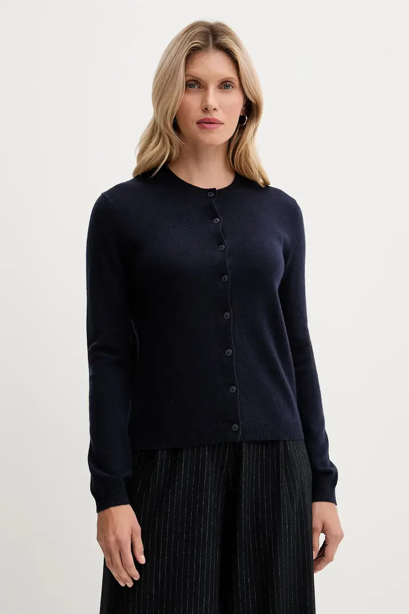 cardigan con lana colore blu navy 102HD502B