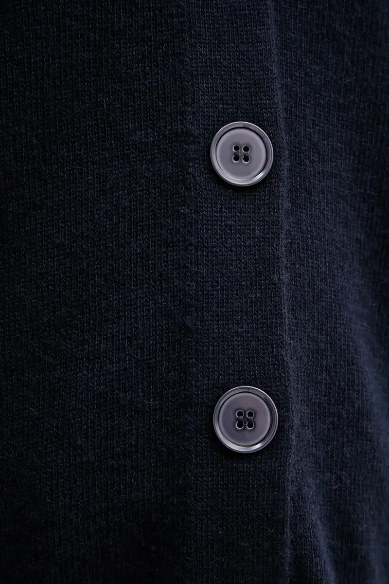 cardigan con lana colore blu navy 126WD604Z miniatura 5