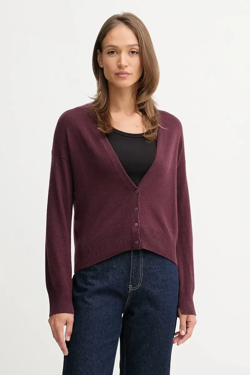 cardigan con lana colore granata 102HD6052