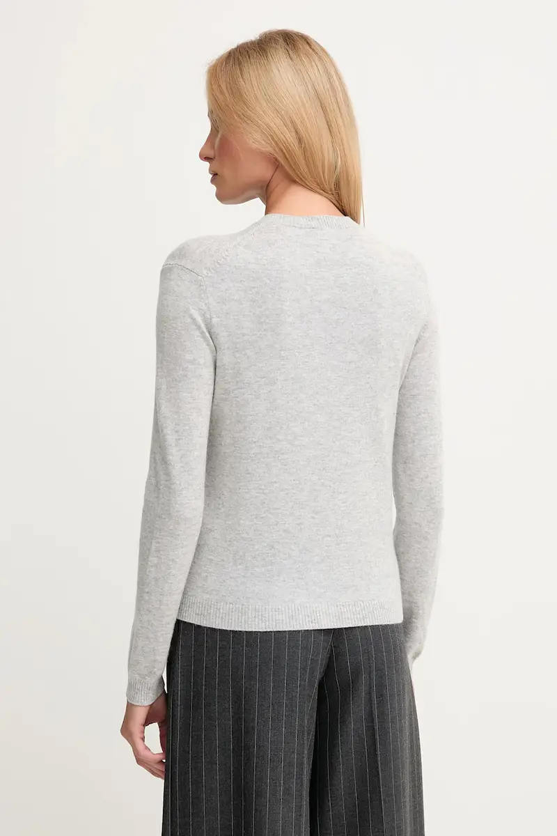 cardigan con lana colore grigio 102HD502B miniatura 3