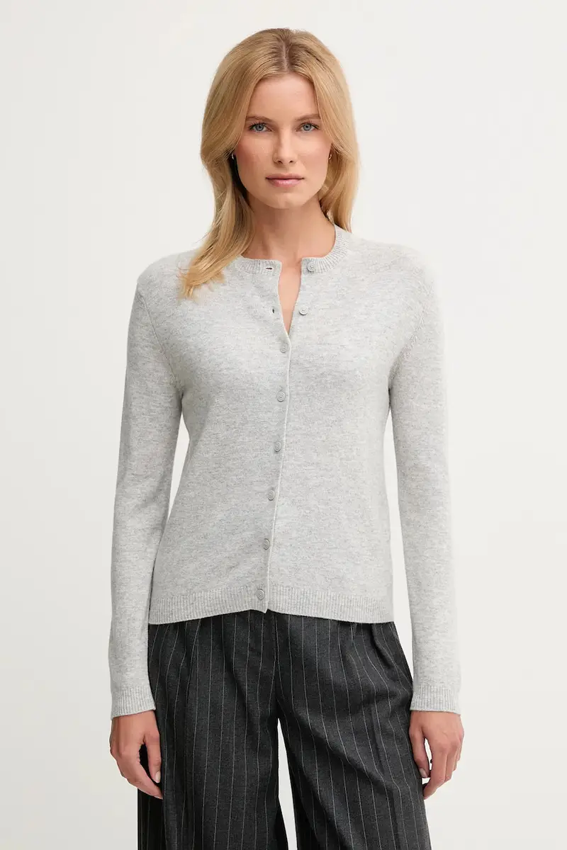 cardigan con lana colore grigio 102HD502B