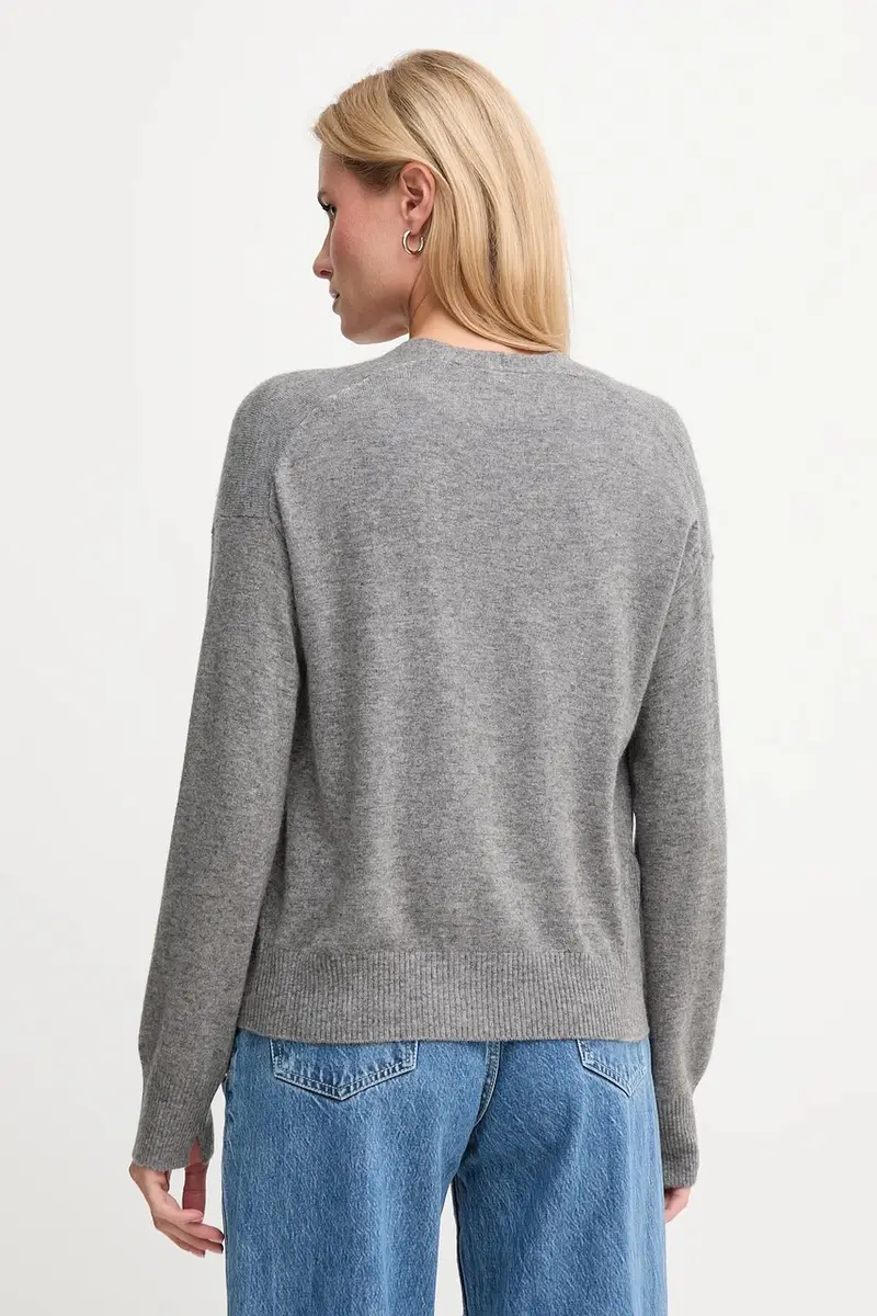 cardigan con lana colore grigio 102HD6052 miniatura 3