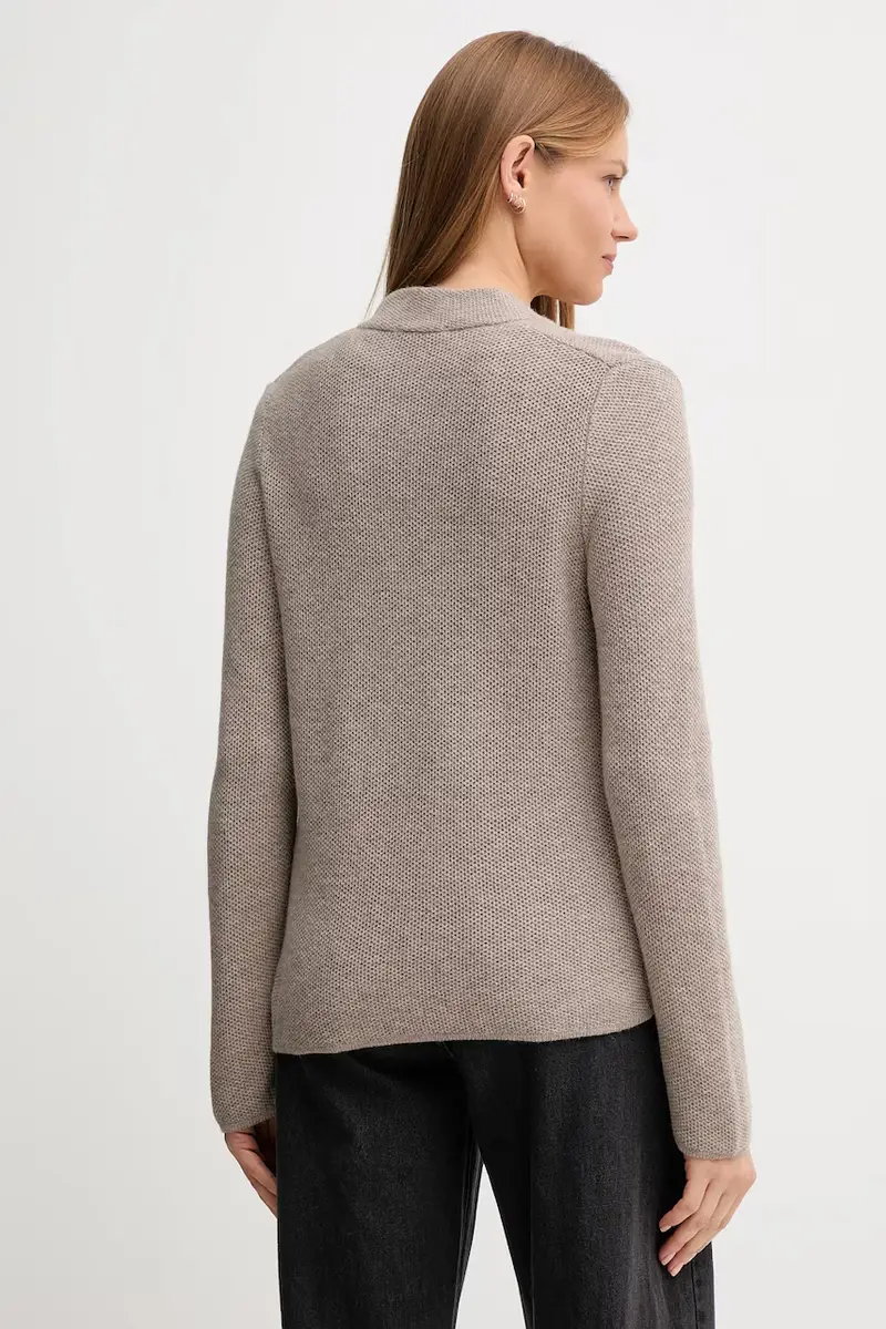 cardigan con lana colore grigio 1235D6934 Beige miniatura 3