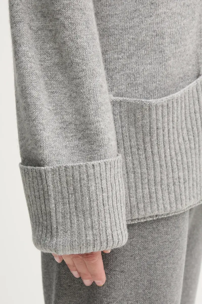 cardigan con lana colore grigio 126WD604Z miniatura 5