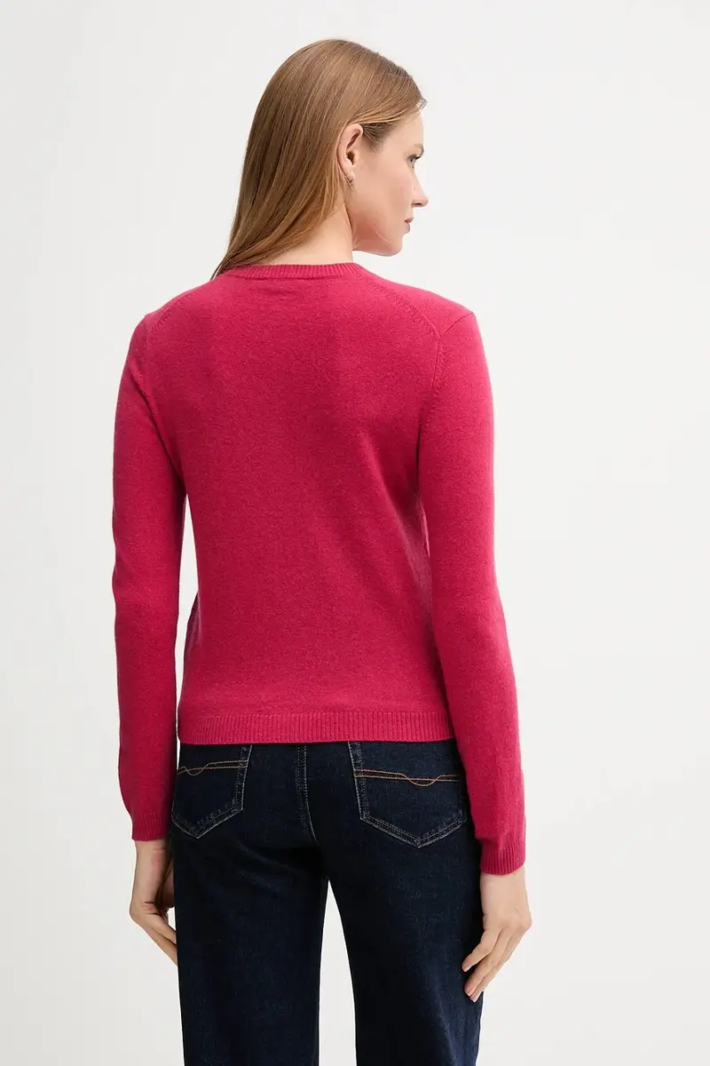 cardigan con lana colore rosa 102HD502B miniatura 3