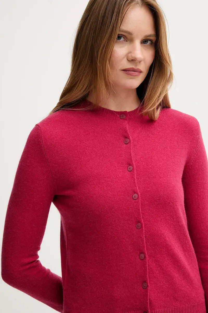 cardigan con lana colore rosa 102HD502B miniatura 4