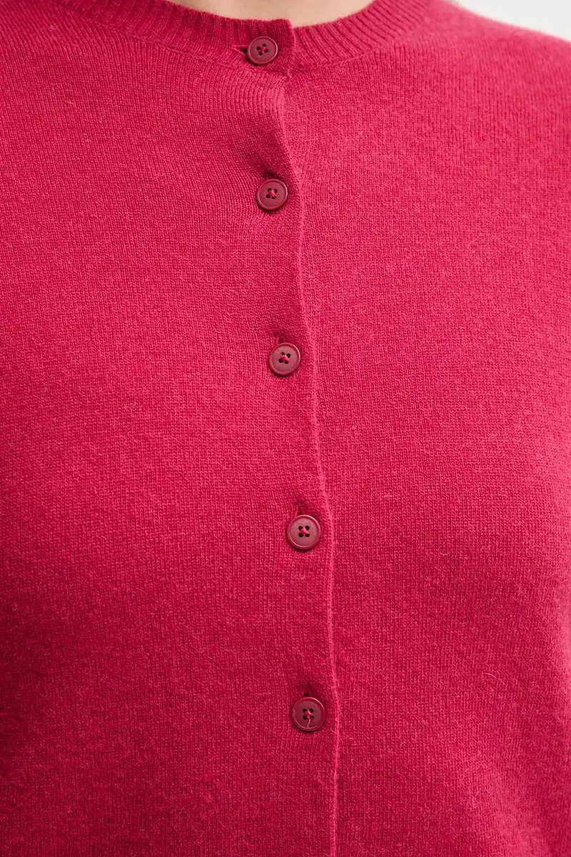 cardigan con lana colore rosa 102HD502B miniatura 5