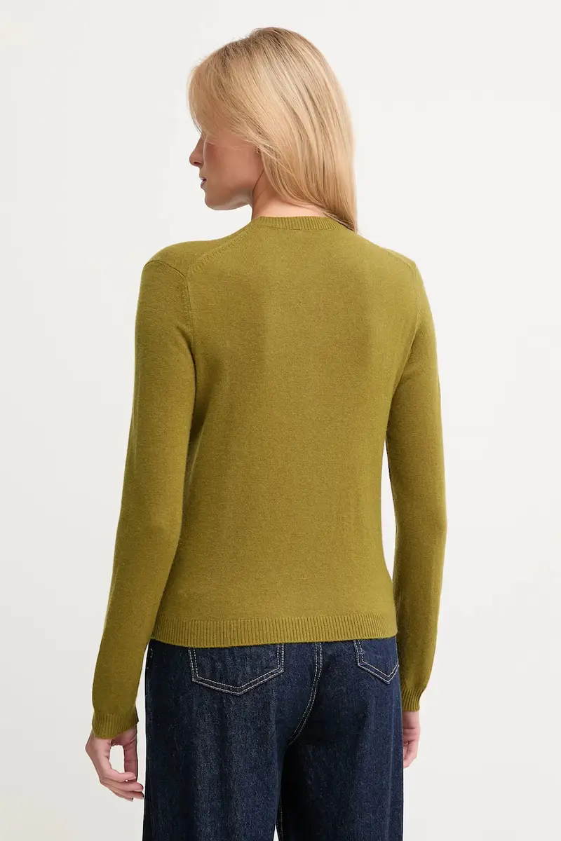 cardigan con lana colore verde 102HD502B miniatura 3