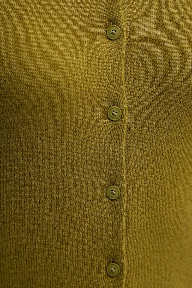 cardigan con lana colore verde 102HD502B miniatura 5